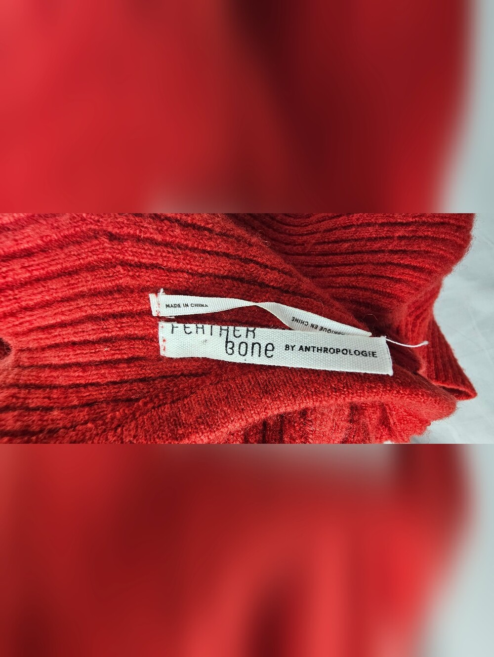 Anthropologie ~ Feather Bone Oda Red Sweater Dress - Picture 10 of 13